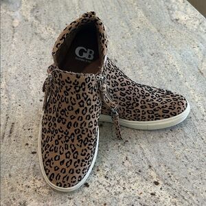 GIANNI BINI Leopard Print High-Top Sneakers